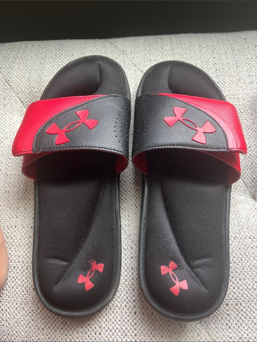 Under Armour Black & Red Men's Slide Sandals